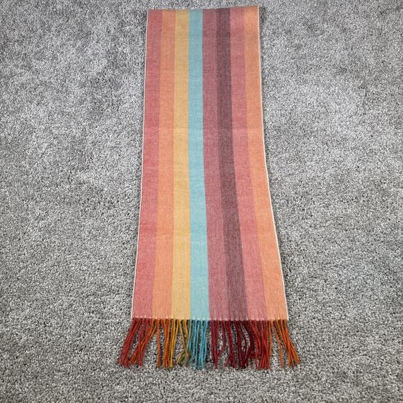 100% cashmere scarf - made in England 64”x12” (70”x12”)Rainbow Colors Theme - Picture 7 of 8